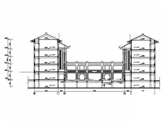 知名高校中式风格5层教学楼建筑方案设计CAD图纸 - 4