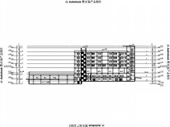 5层现代风格小学教学楼建筑方案设计图纸（有效果图纸）(钢筋混凝土结构) - 2