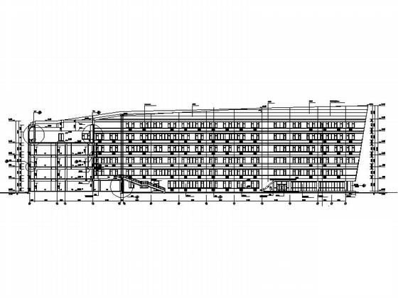 6层框架结构“W”形体育教研基地建筑施工CAD图纸 - 4