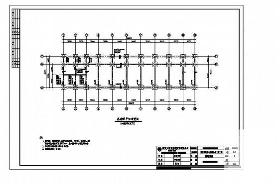 6层桩基础框架结构宿舍楼结构CAD施工图纸 - 1