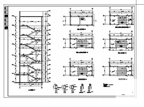 5层框架结构宿舍楼结构CAD施工图纸 - 4