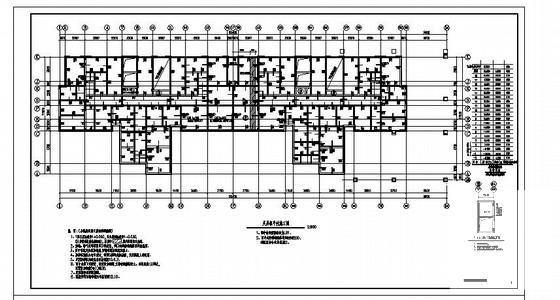 18层剪力墙结构住宅楼结构CAD施工图纸（筏型基础）(平面布置图) - 4