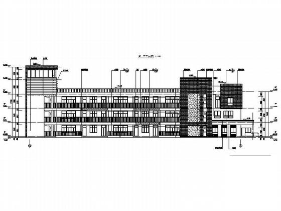 9班3层幼儿园建筑施工CAD图纸（阶梯型平面非常经典值得参考） - 4