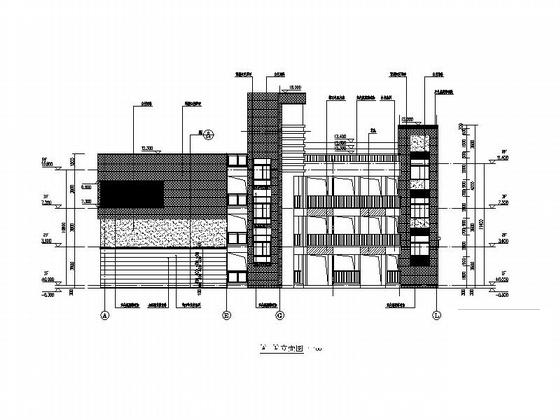9班3层幼儿园建筑施工CAD图纸（阶梯型平面非常经典值得参考） - 5