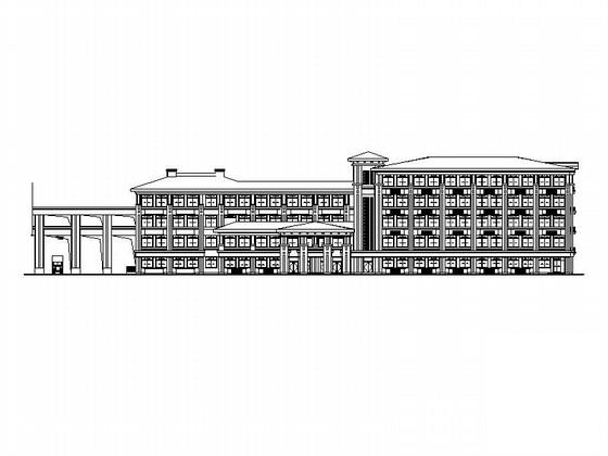 5层新中式风格中学实验楼建筑CAD施工图纸 - 1
