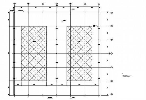 拱形钢结构屋顶网球场结构CAD施工图纸(柱下独立基础) - 1