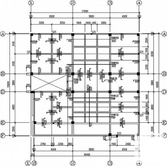 3层框架宿舍楼结构CAD施工图纸(平法制图纸) - 1