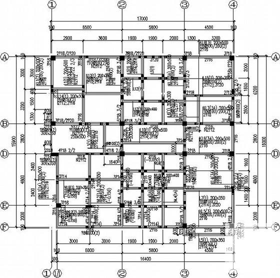 3层框架宿舍楼结构CAD施工图纸(平法制图纸) - 2