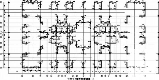 A级高度24层剪力墙住宅楼结构CAD施工图纸(平面布置图) - 1