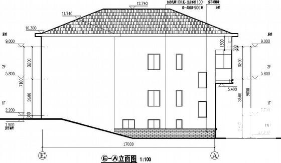3层半地下室框架别墅建筑结构CAD施工图纸 - 1