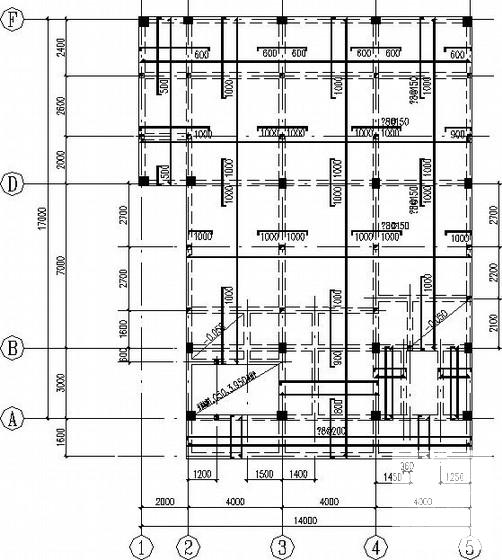 3层半地下室框架别墅建筑结构CAD施工图纸 - 2