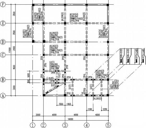 3层半地下室框架别墅建筑结构CAD施工图纸 - 3
