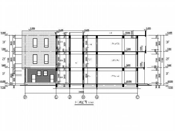 3层9班现代风格幼儿园建筑施工CAD图纸(混凝土砌块墙) - 5