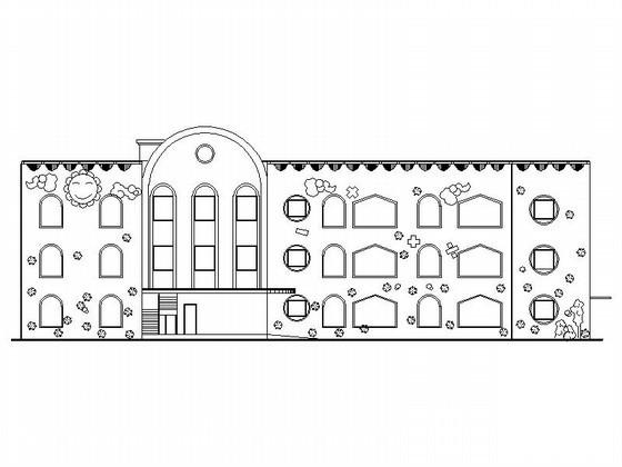 3层六班幼儿园建筑施工CAD图纸 - 1