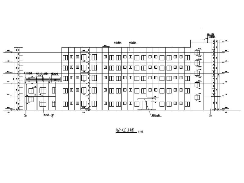 大学现代多层食堂综合楼建筑设计CAD施工图纸(钢筋混凝土结构) - 1