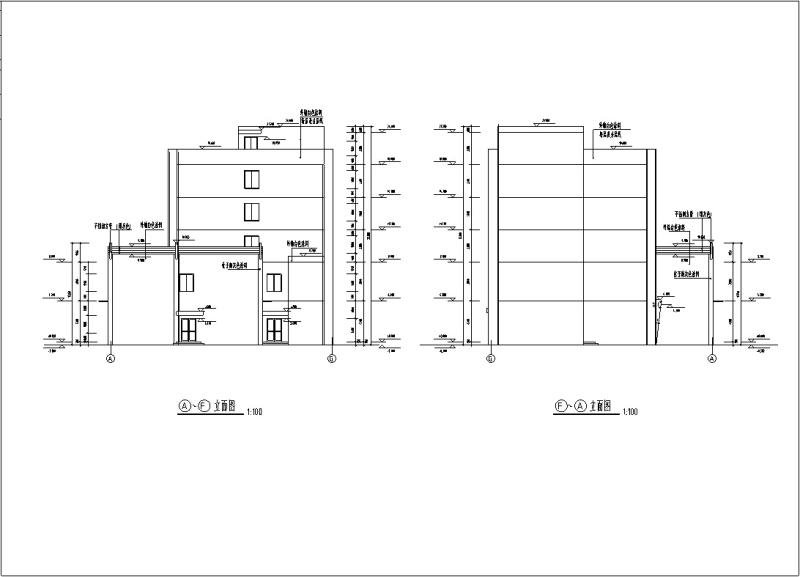 大学现代多层食堂综合楼建筑设计CAD施工图纸(钢筋混凝土结构) - 4