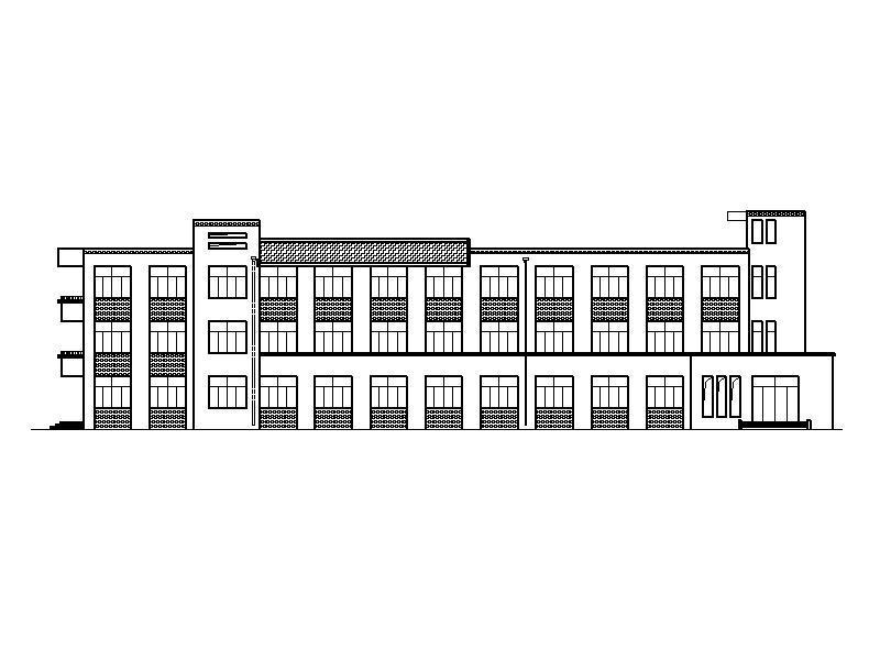 市级现代风格中学宿舍楼及食堂CAD施工图纸(建筑面积) - 1