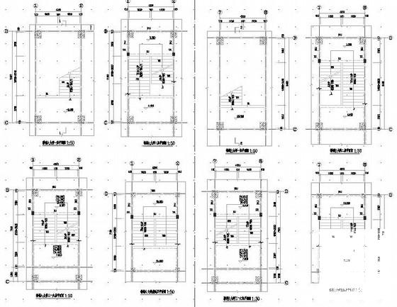 6层框架结构宿舍楼结构CAD施工图纸（6度抗震） - 4