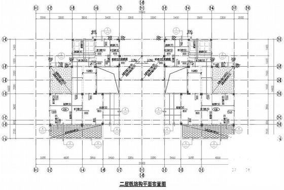 2层异形柱框架结构双拼别墅结构CAD施工图纸（独立基础） - 2