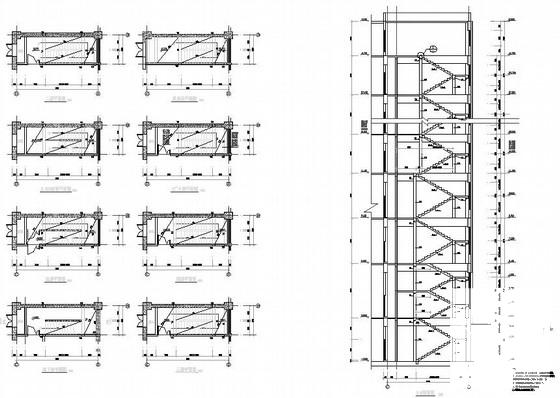 10层框架结构厂房结构CAD施工图纸（局部剪力墙）(平面布置图) - 4