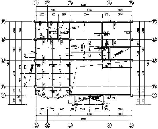 3层框架结构私宅结构CAD施工图纸（6度抗震） - 2