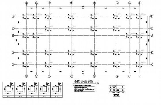 3层桩基础框架结构商用博物馆结构CAD施工图纸 - 1