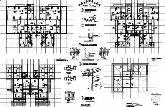 3层底密度框架住宅楼结构CAD施工图纸（双拼A型） - 2