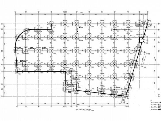 4层大型商业广场框架结构CAD施工图纸(预应力管桩、地下室)(基础平面布置) - 2
