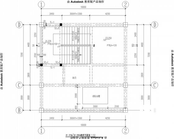 地上6层局部5层框架办公楼结构CAD施工图纸 - 4