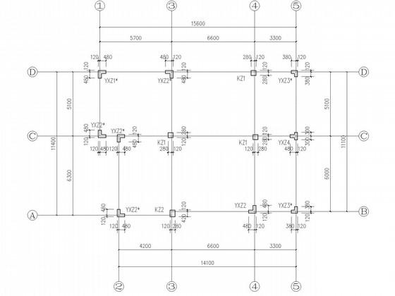 3层框架坡屋顶私人住宅楼结构CAD施工图纸 - 2