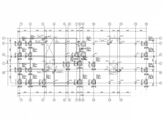 15层带阁楼框架住宅结构CAD施工图纸（桩基础）(平面布置图) - 1