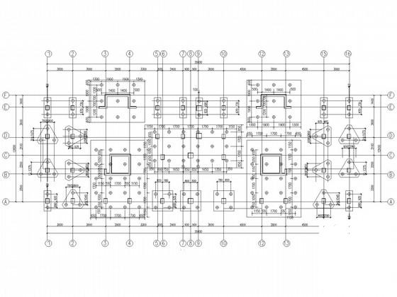 15层带阁楼框架住宅结构CAD施工图纸（桩基础）(平面布置图) - 2