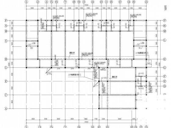 6层框架宿舍楼结构CAD施工图纸（独立基础） - 1