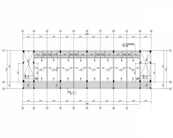 小学框架结构宿舍楼结构设计CAD施工图纸(平面布置图) - 1