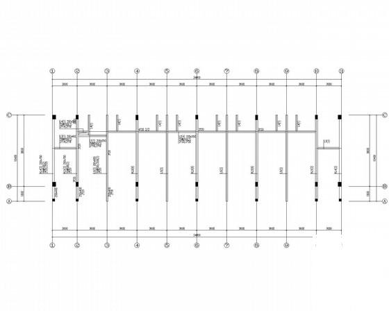 小学框架结构宿舍楼结构设计CAD施工图纸(平面布置图) - 2