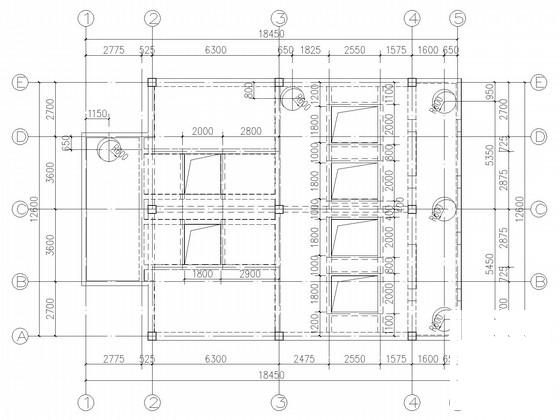 雨水泵站工程泵房框架结构CAD施工图纸(平面布置图) - 1