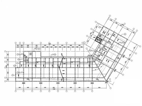 造船厂4层框架结构宿舍楼结构CAD施工图纸(基础平面布置) - 4