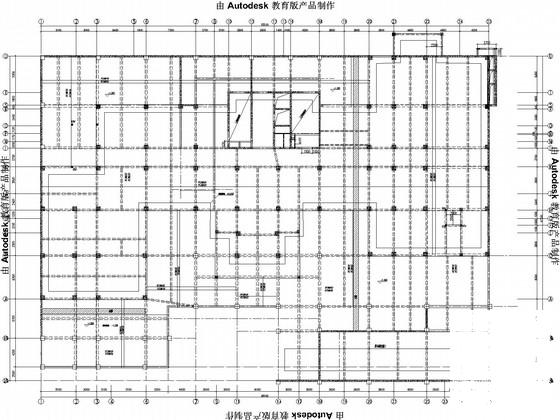 14层框剪综合楼结构CAD施工图纸(独立柱墩基础)(平面布置图) - 3