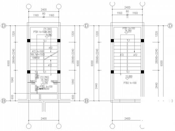 带地下室5层底框职工单身宿舍结构CAD施工图纸(边缘构件配筋) - 5
