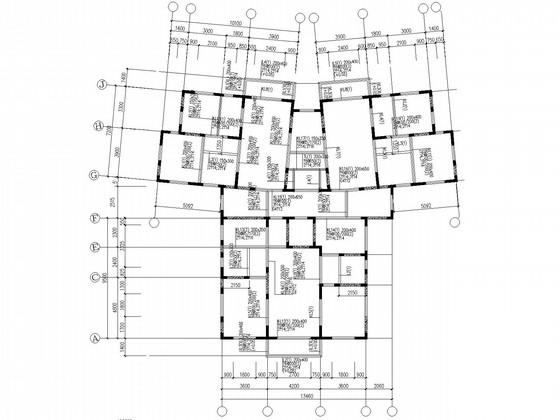 14层剪力墙住宅楼结构CAD施工图纸(桩基础筏板基础) - 2