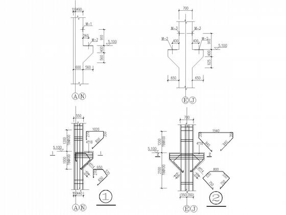 单层带吊车成品车间结构CAD施工图纸(PKPM计算书)(楼梯平面图) - 4