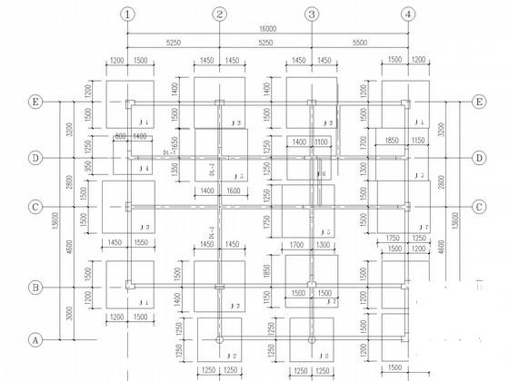 4层框架钢筋混凝土别墅结构CAD施工图纸（独立基础） - 2