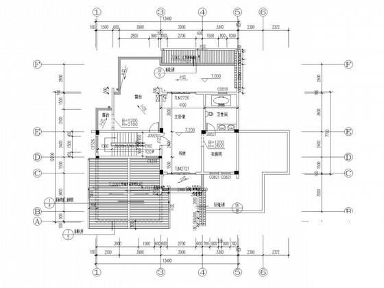 4层坡屋顶框架别墅建筑结构CAD施工图纸 - 2