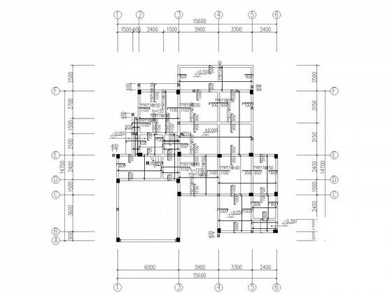 4层坡屋顶框架别墅建筑结构CAD施工图纸 - 3