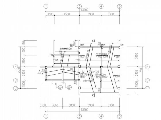 4层坡屋顶框架别墅建筑结构CAD施工图纸 - 5