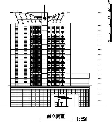 高层椭圆造型城市大酒店设计方案设计CAD图纸(建筑用地面积) - 2