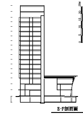 高层椭圆造型城市大酒店设计方案设计CAD图纸(建筑用地面积) - 4