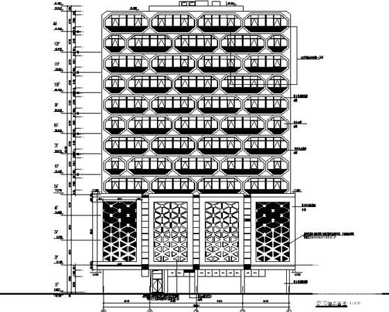 13层大学医学院附属儿童医院滨江扩建工程-行政后勤楼建筑施工CAD图纸(非机动车停车位) - 4