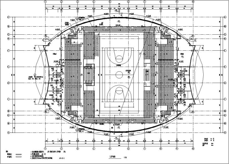 大学后现代体育馆建筑设计方案（效果图纸及CAD施工图纸）(钢筋混凝土结构) - 5
