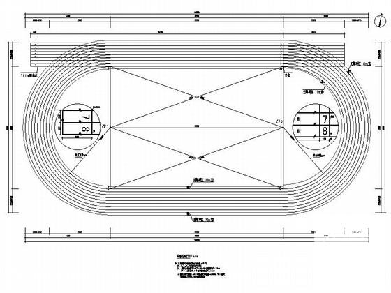 校园300米跑道CAD施工图纸 - 2